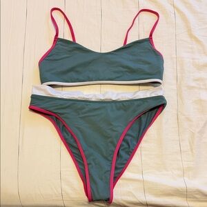 Stylish Green and Pink Women's Bikini